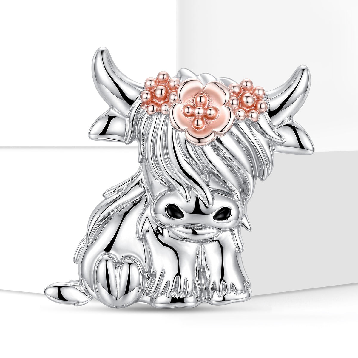 Floral Highland Cow Brooch
