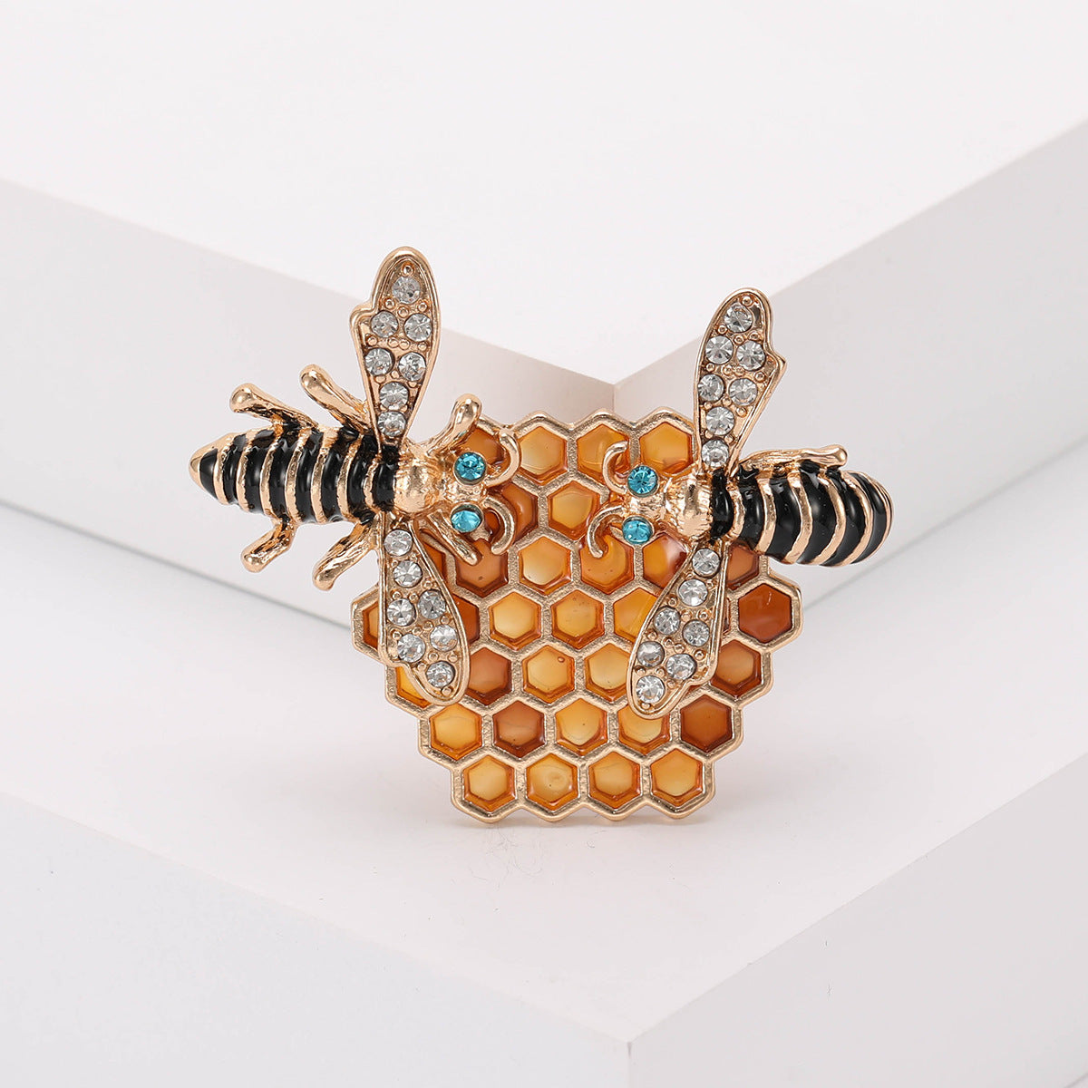 Honeycomb Bee Brooch