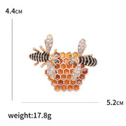 Honeycomb Bee Brooch