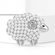 Pearl-Style Sheep Brooch